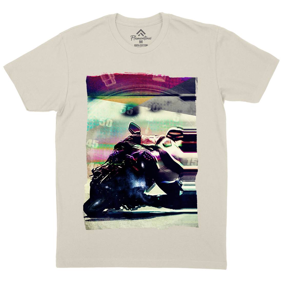On Time Mens Organic Crew Neck T-Shirt Motorcycles A891