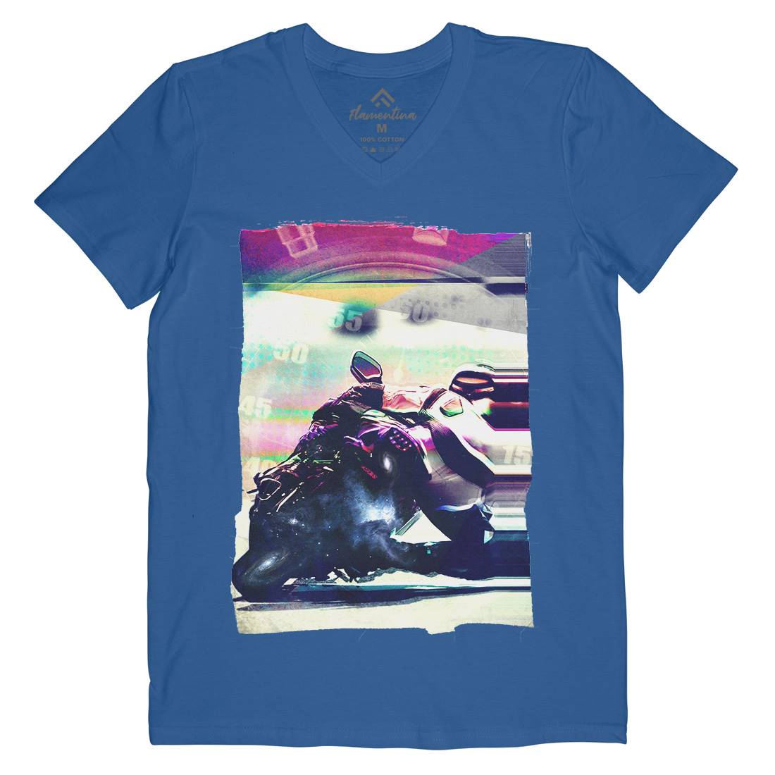 On Time Mens V-Neck T-Shirt Motorcycles A891
