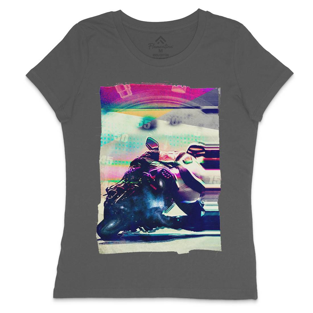 On Time Womens Crew Neck T-Shirt Motorcycles A891