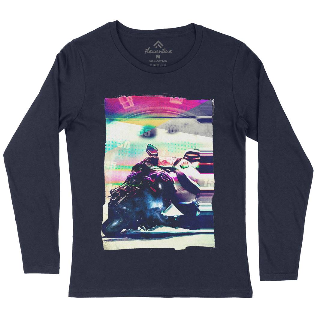 On Time Womens Long Sleeve T-Shirt Motorcycles A891