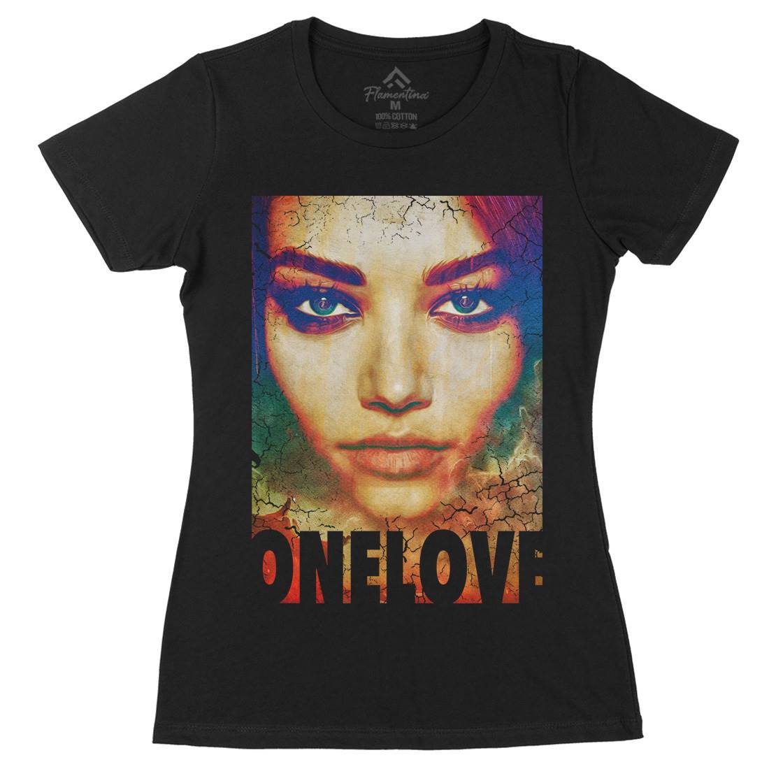 One Love Womens Organic Crew Neck T-Shirt Illuminati A892