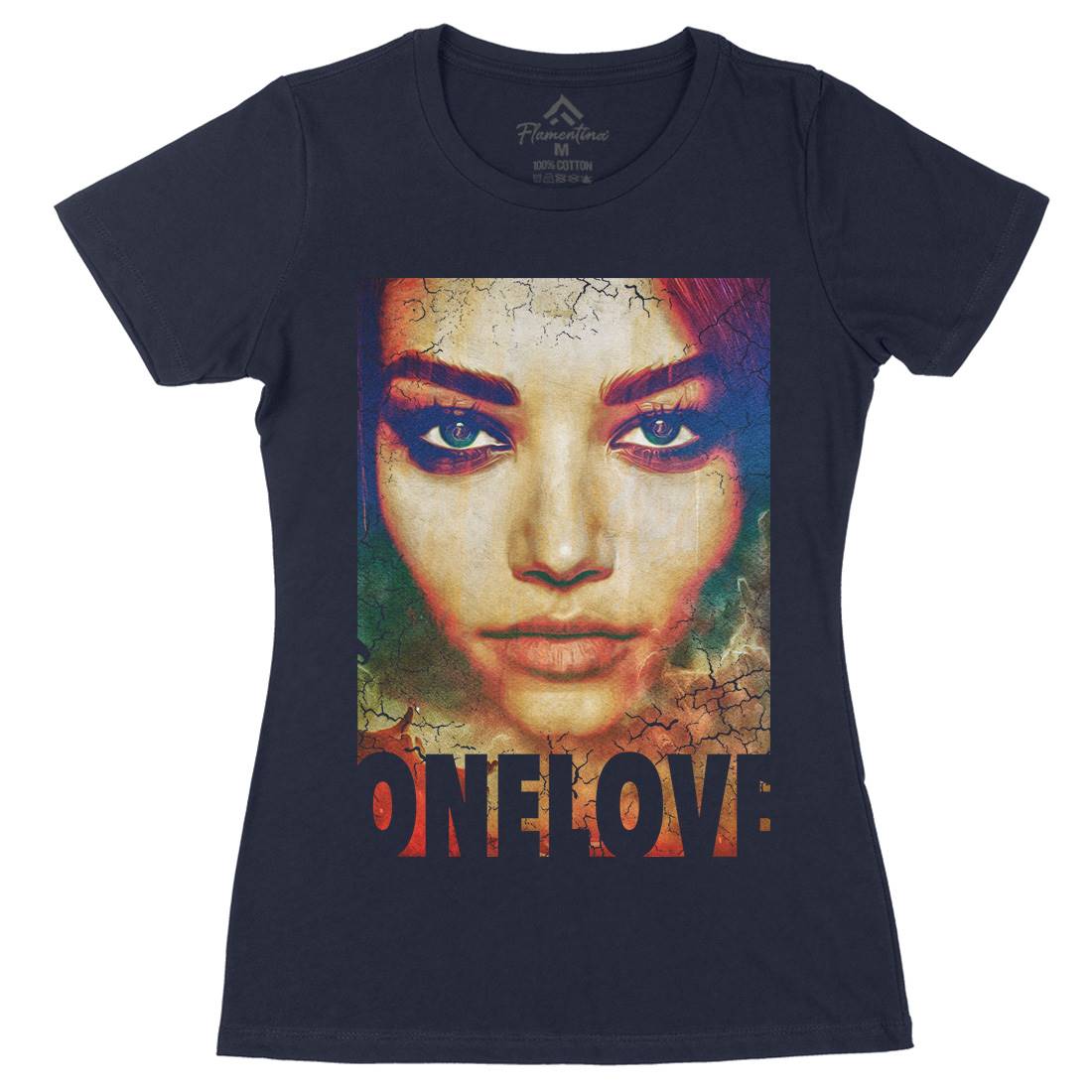 One Love Womens Organic Crew Neck T-Shirt Illuminati A892