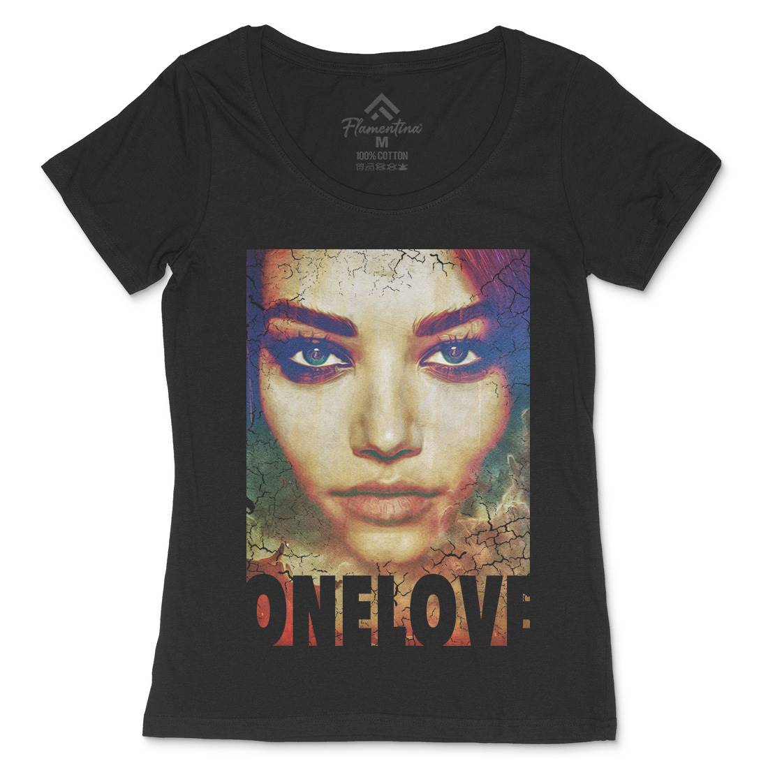 One Love Womens Scoop Neck T-Shirt Illuminati A892