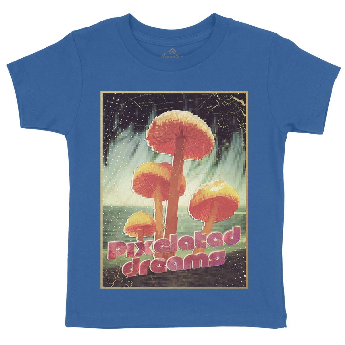 Pixelated Dreams Kids Organic Crew Neck T-Shirt Drugs A893