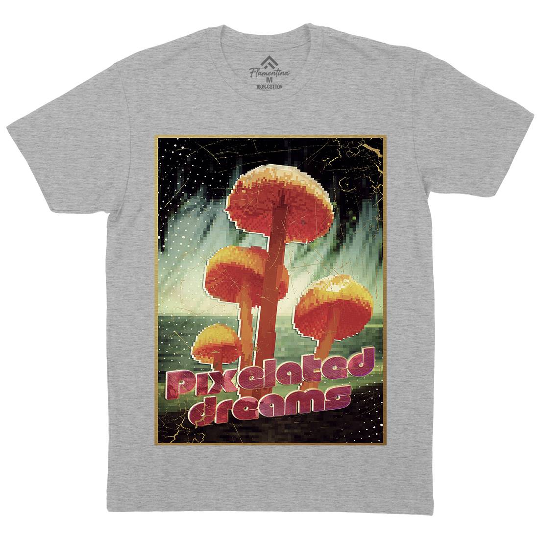 Pixelated Dreams Mens Crew Neck T-Shirt Drugs A893