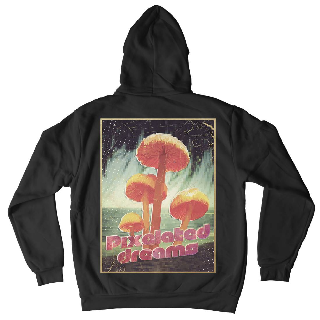 Pixelated Dreams Mens Hoodie With Pocket Drugs A893