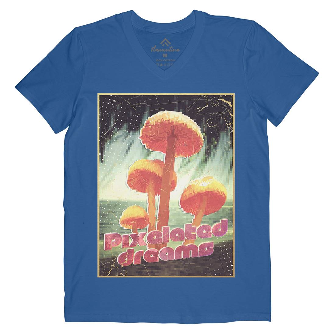 Pixelated Dreams Mens V-Neck T-Shirt Drugs A893