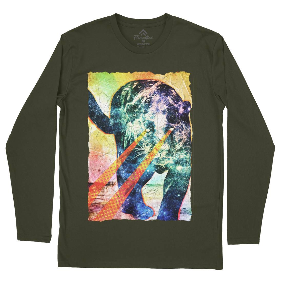 Psycat Tiger Mens Long Sleeve T-Shirt Space A896