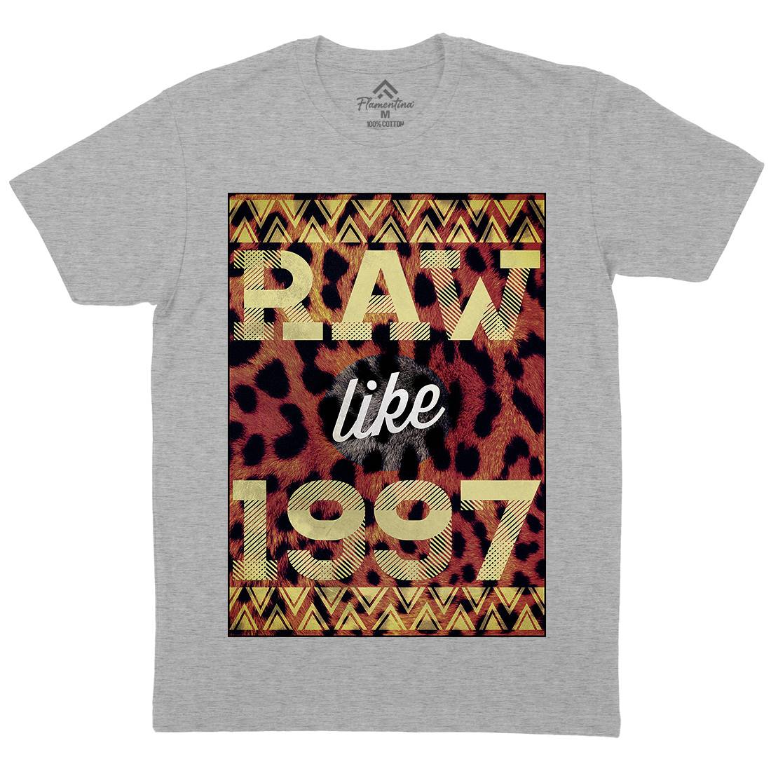 Raw Like &#39;97 Mens Organic Crew Neck T-Shirt Retro A897