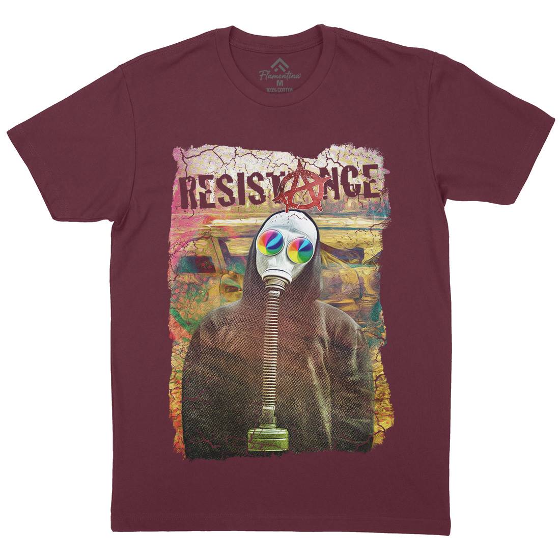Resistance Mens Organic Crew Neck T-Shirt Illuminati A898