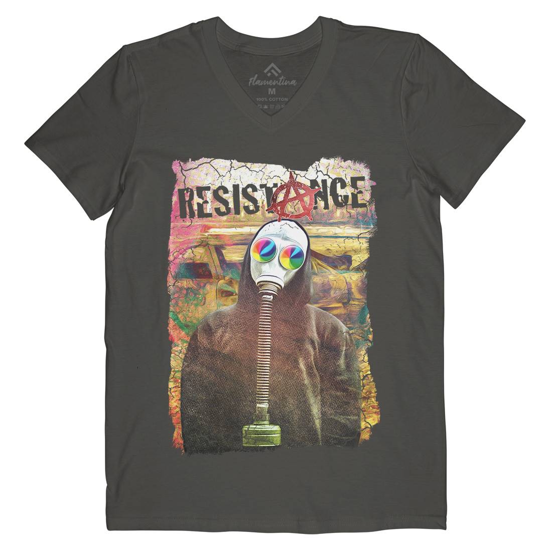 Resistance Mens V-Neck T-Shirt Illuminati A898