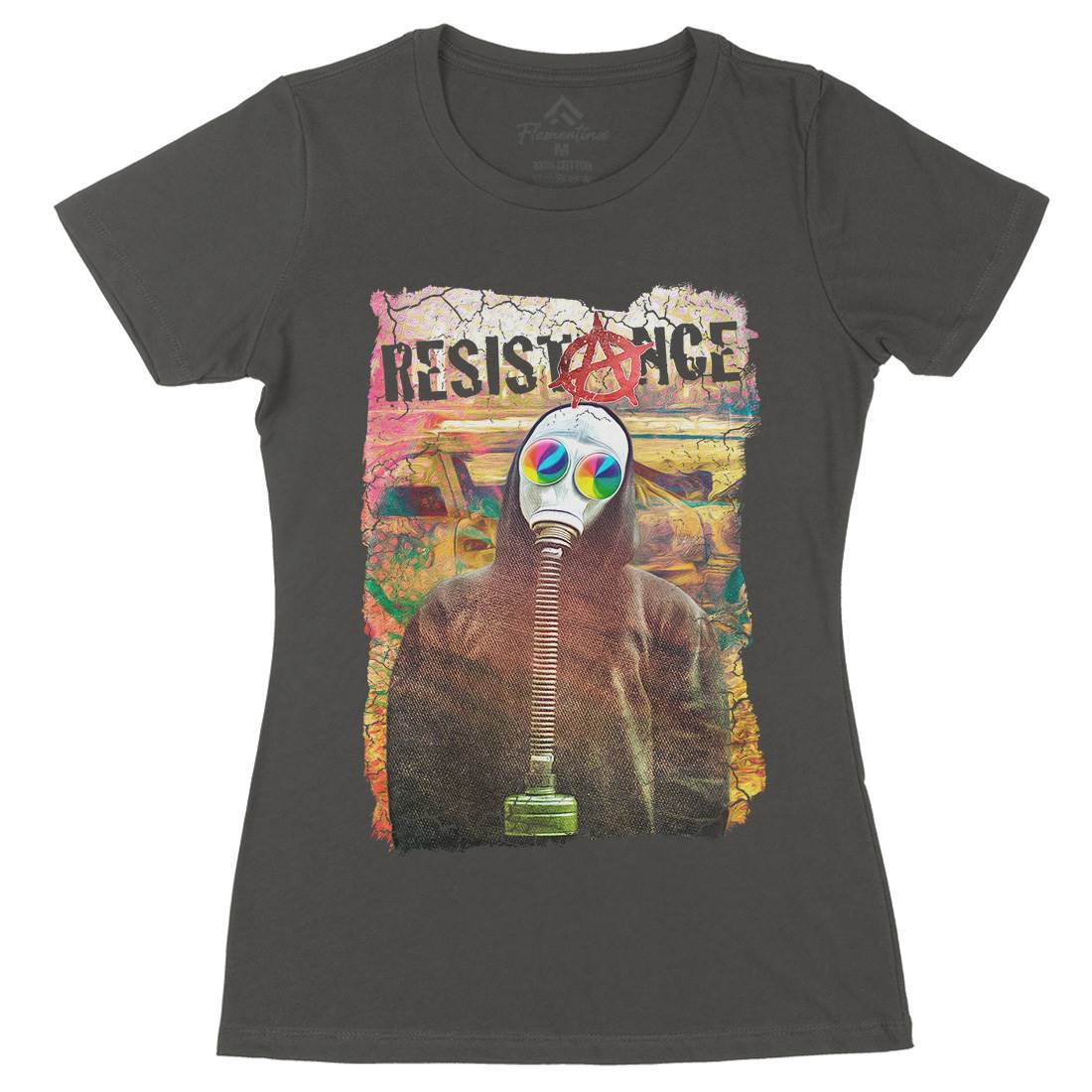 Resistance Womens Organic Crew Neck T-Shirt Illuminati A898