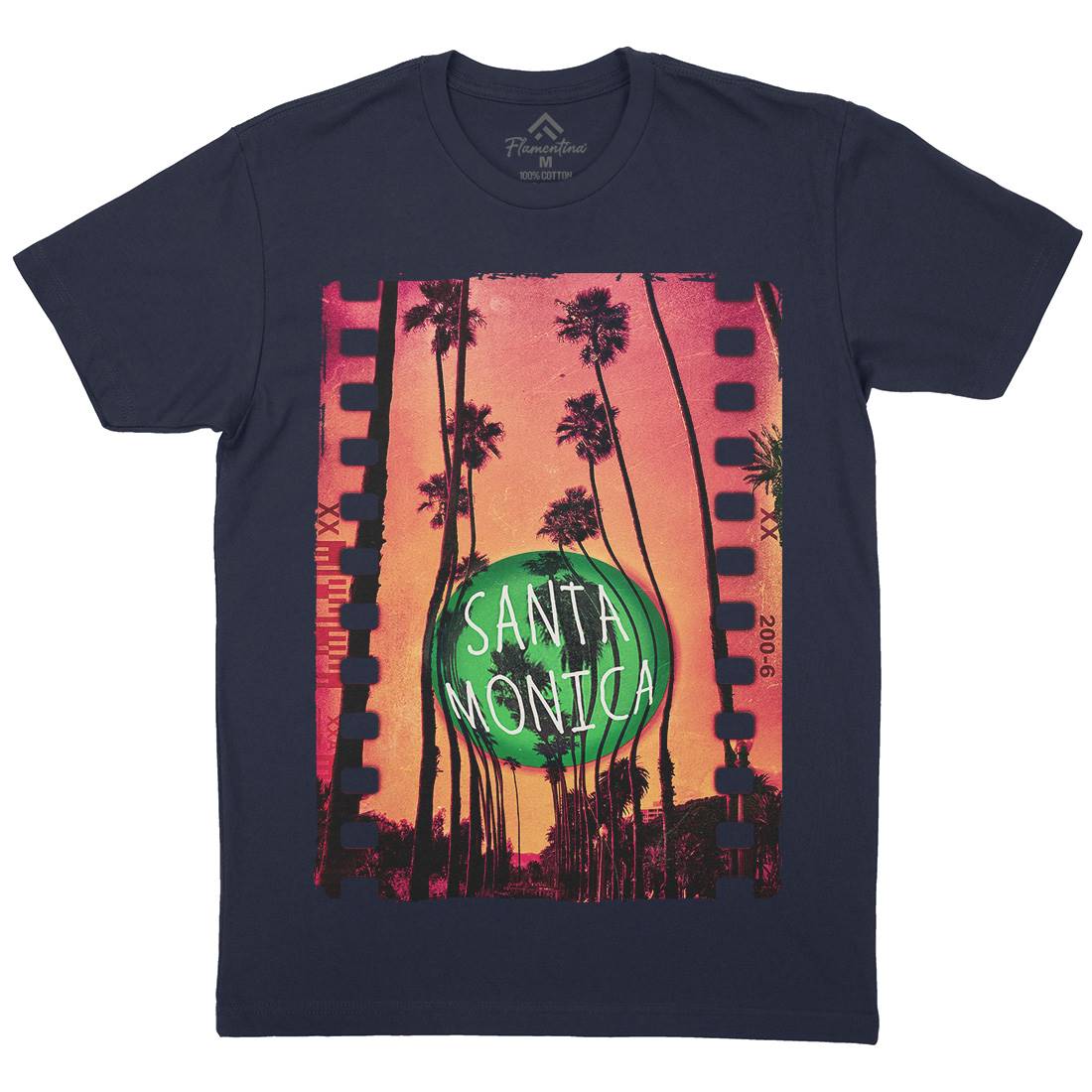 Santa Monica Mens Crew Neck T-Shirt Art A901