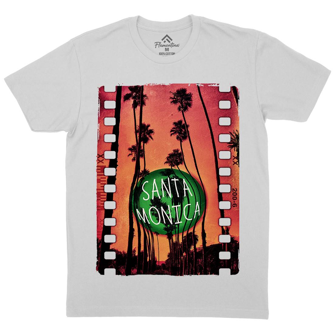 Santa Monica Mens Crew Neck T-Shirt Art A901