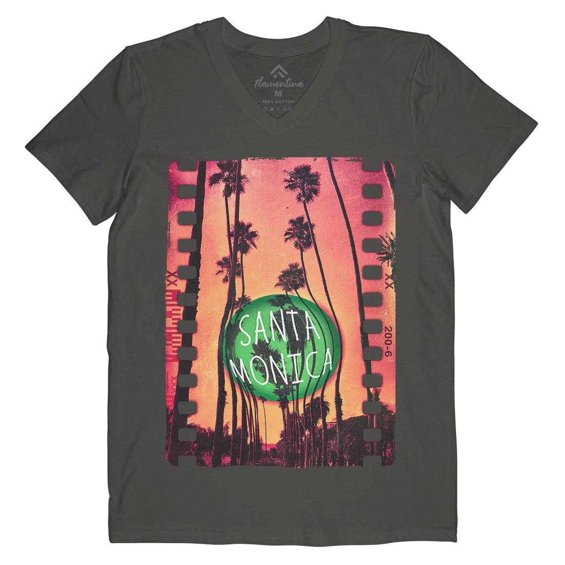 Santa Monica Mens V-Neck T-Shirt Art A901