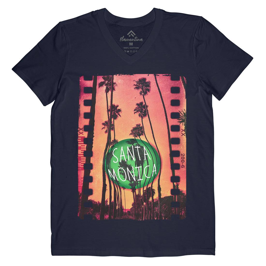 Santa Monica Mens Organic V-Neck T-Shirt Art A901