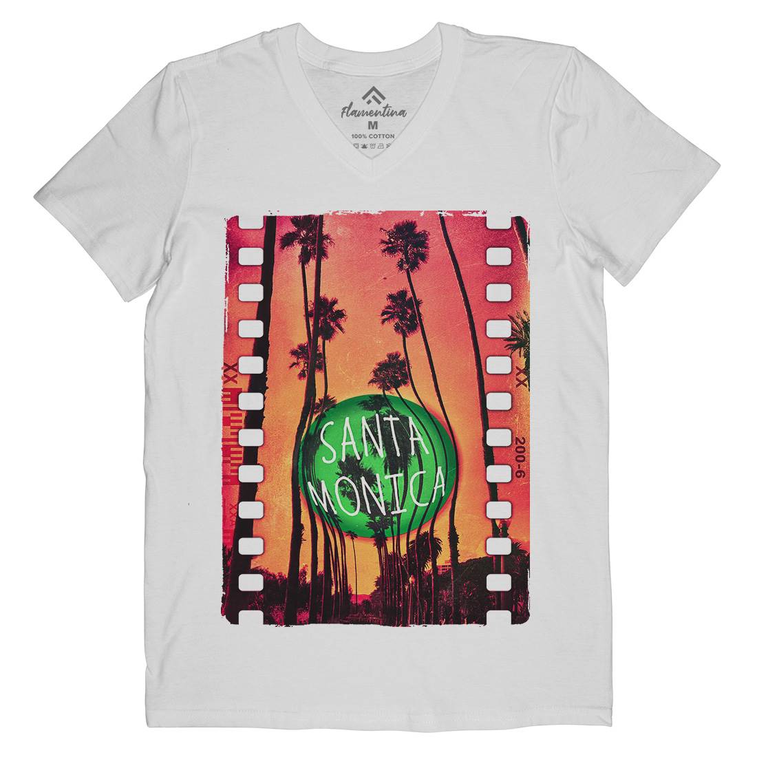 Santa Monica Mens V-Neck T-Shirt Art A901