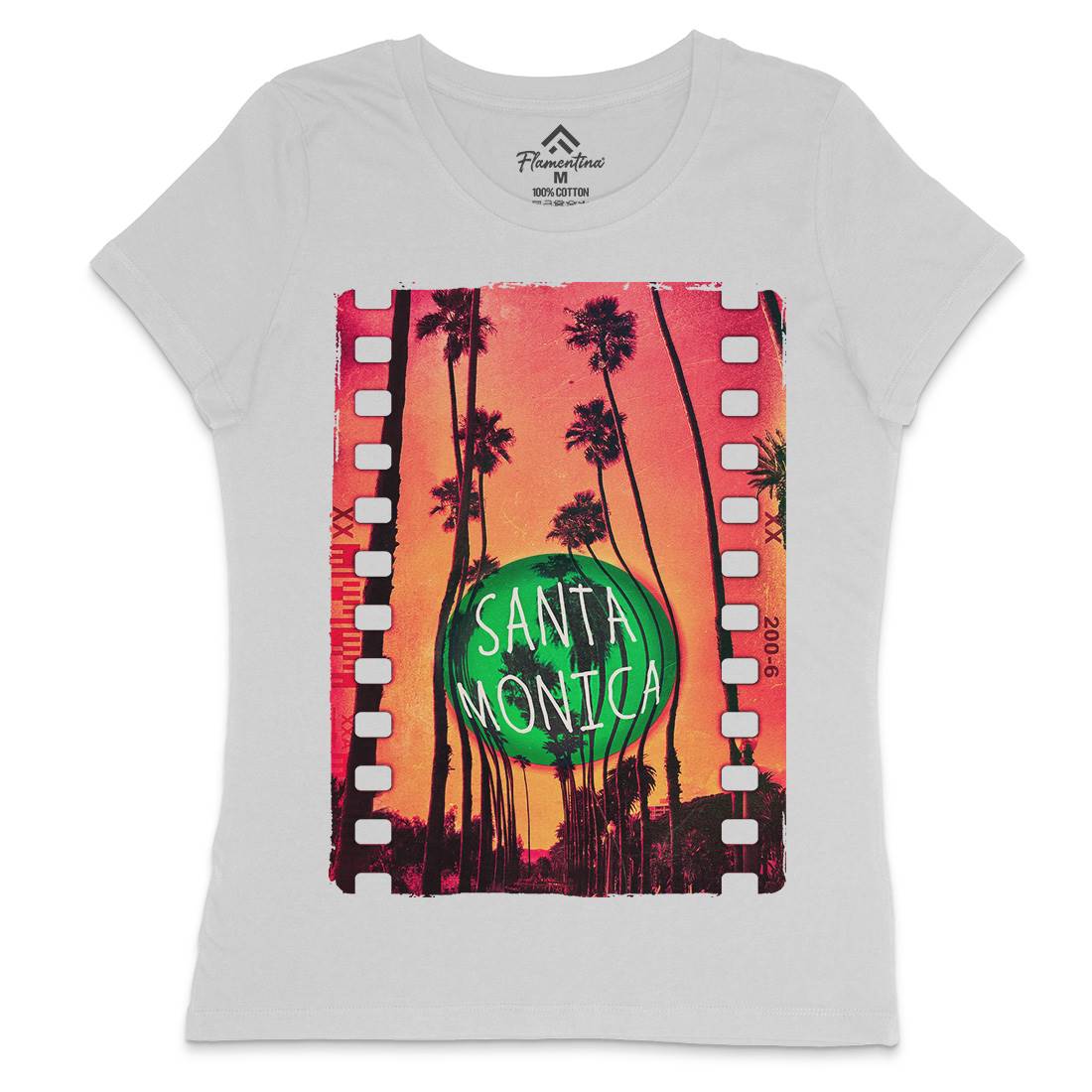 Santa Monica Womens Crew Neck T-Shirt Art A901