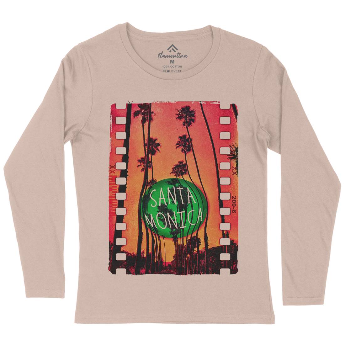 Santa Monica Womens Long Sleeve T-Shirt Art A901