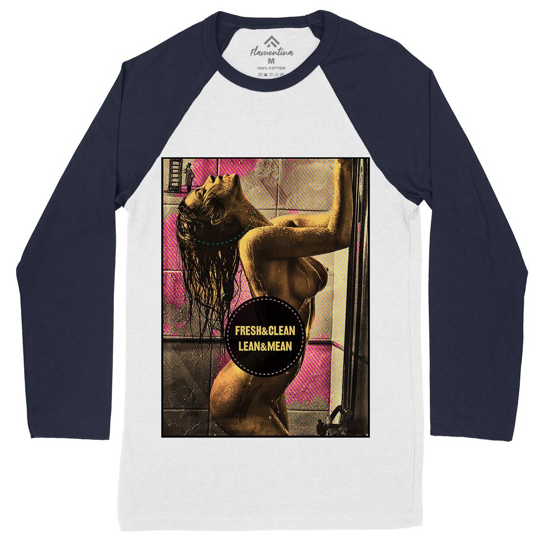 Shower Girl Mens Long Sleeve Baseball T-Shirt Art A908