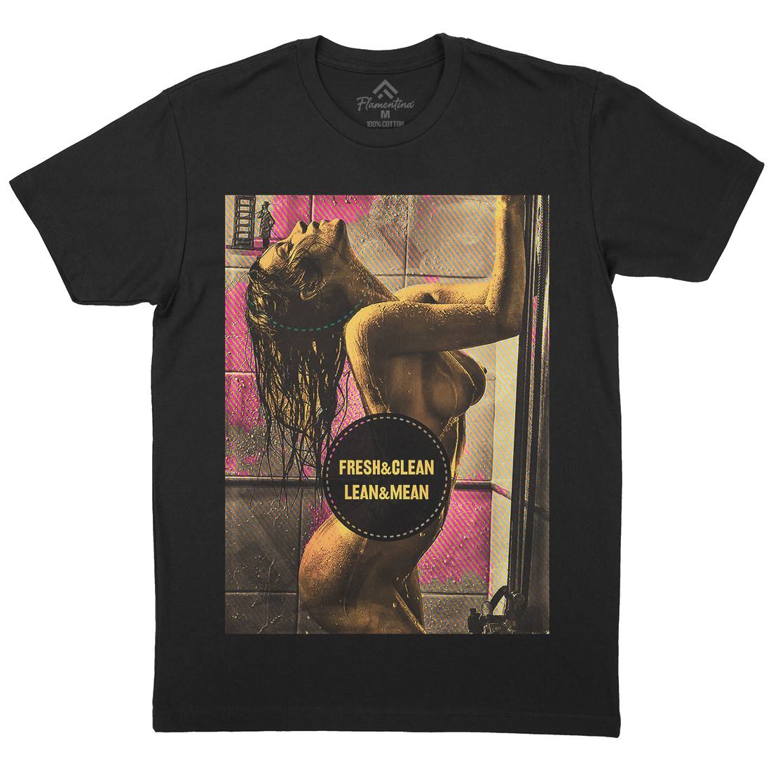 Shower Girl Mens Organic Crew Neck T-Shirt Art A908