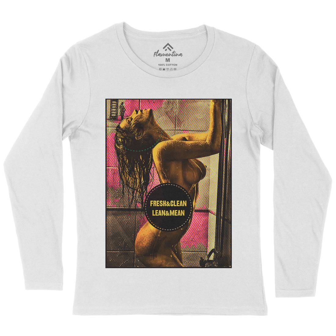 Shower Girl Womens Long Sleeve T-Shirt Art A908