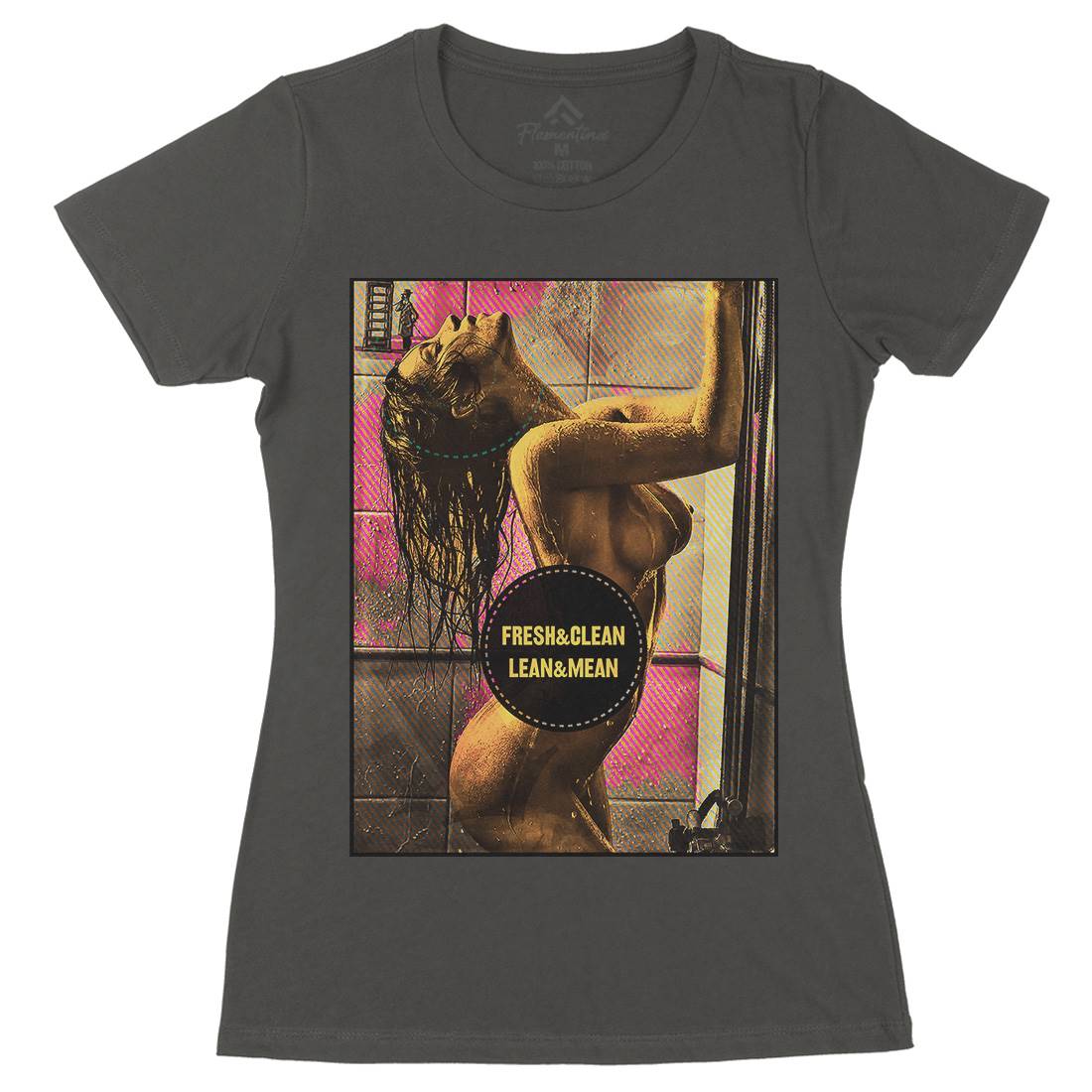 Shower Girl Womens Organic Crew Neck T-Shirt Art A908