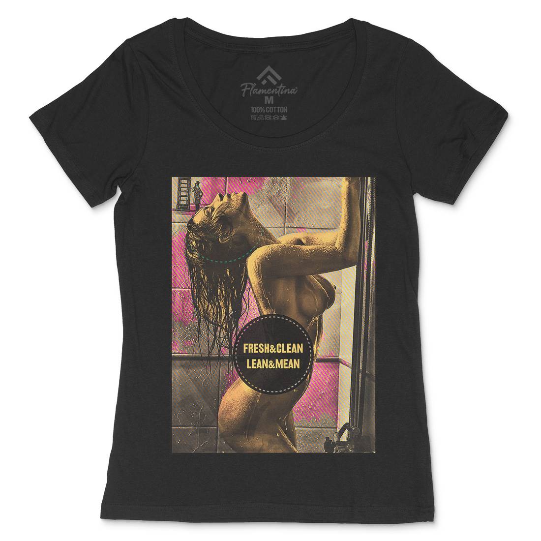 Shower Girl Womens Scoop Neck T-Shirt Art A908