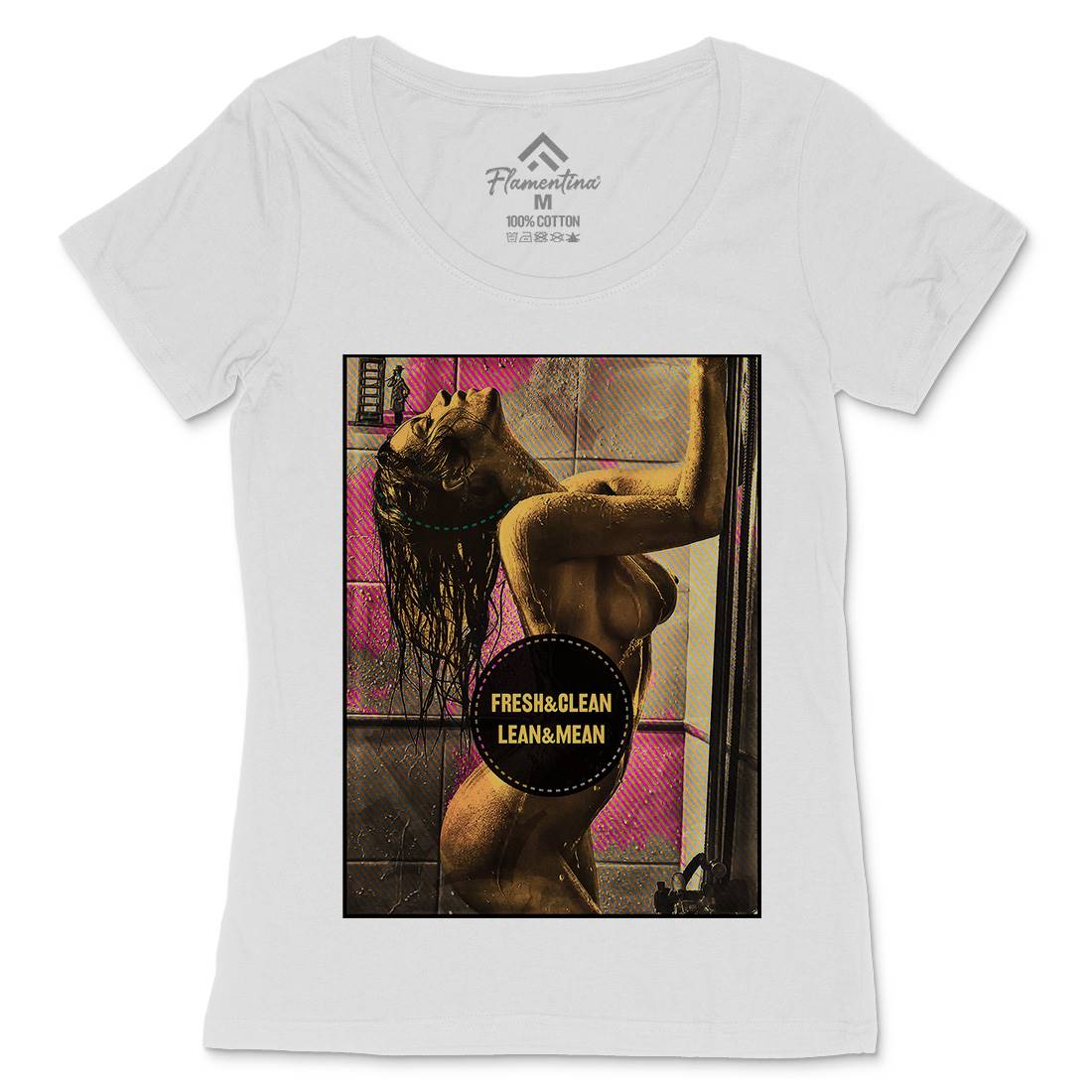 Shower Girl Womens Scoop Neck T-Shirt Art A908