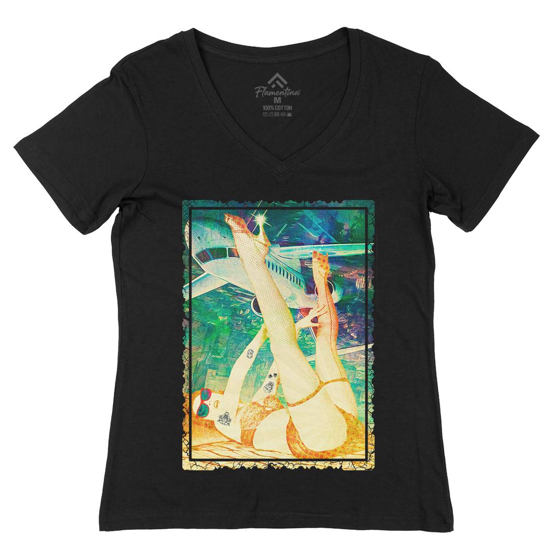 Showgirl Womens Organic V-Neck T-Shirt Art A909