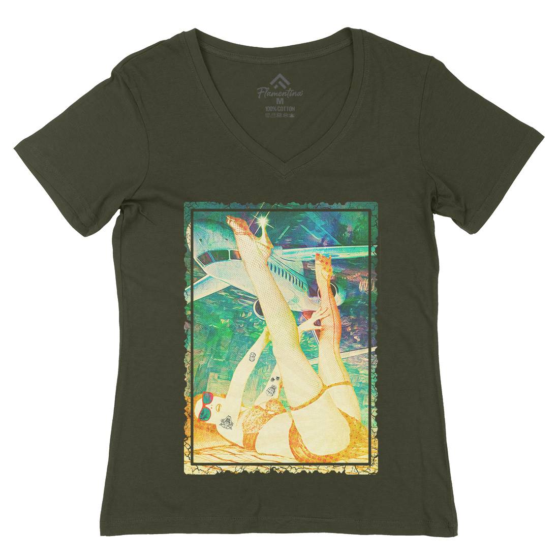Showgirl Womens Organic V-Neck T-Shirt Art A909