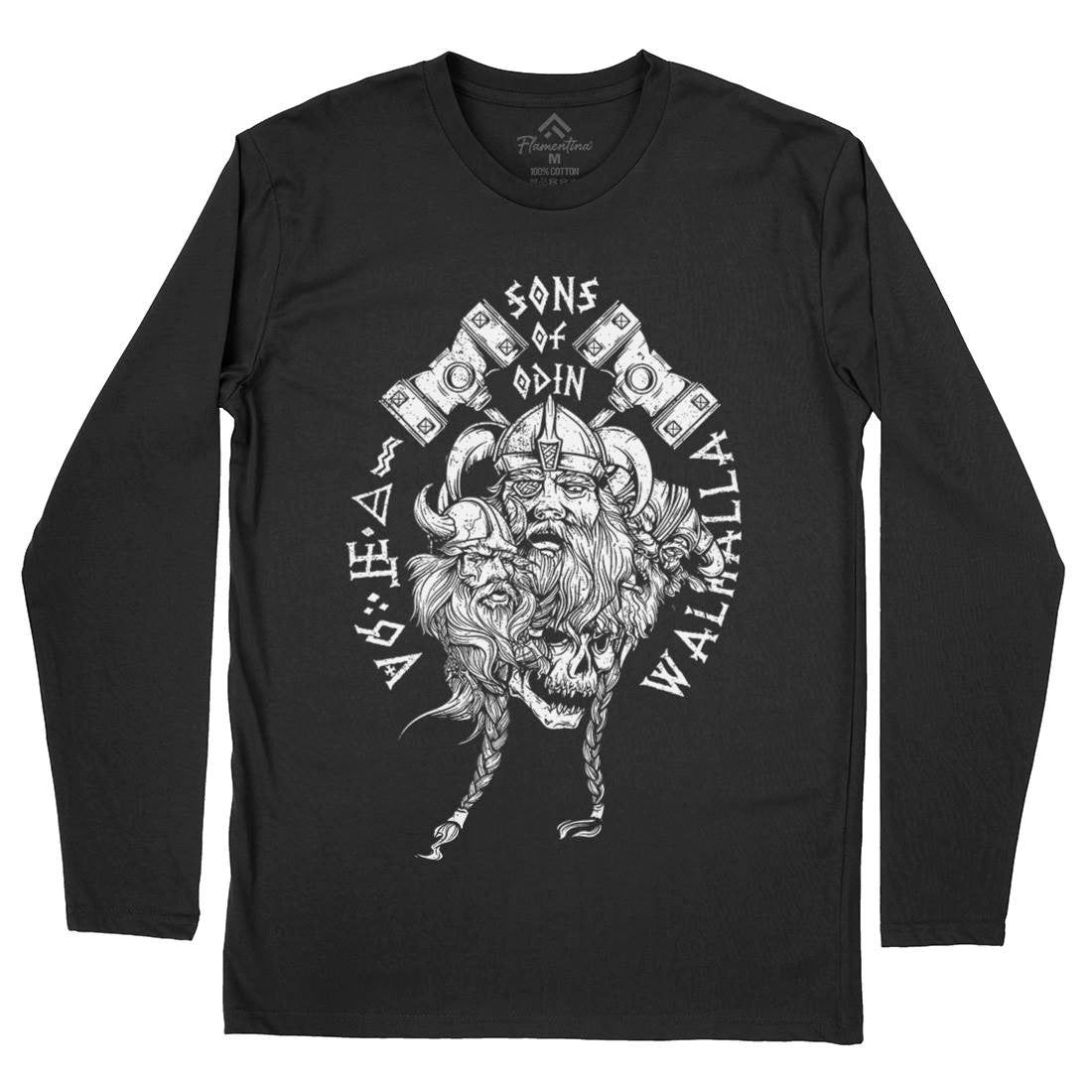 Sons Of Odin Mens Long Sleeve T-Shirt Warriors A911