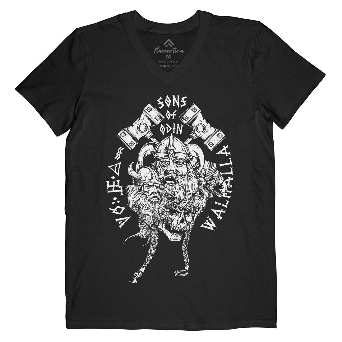 Sons Of Odin Mens V-Neck T-Shirt Warriors A911