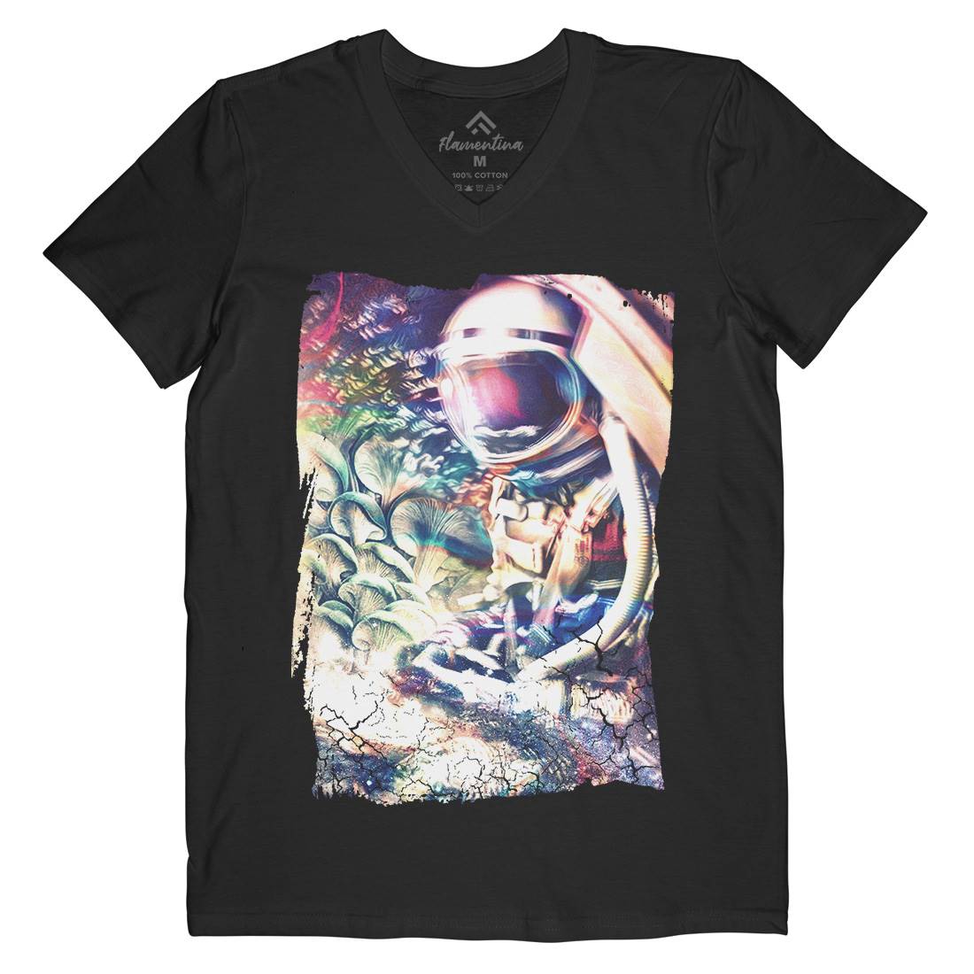 Space Trippin Mens Organic V-Neck T-Shirt Drugs A912