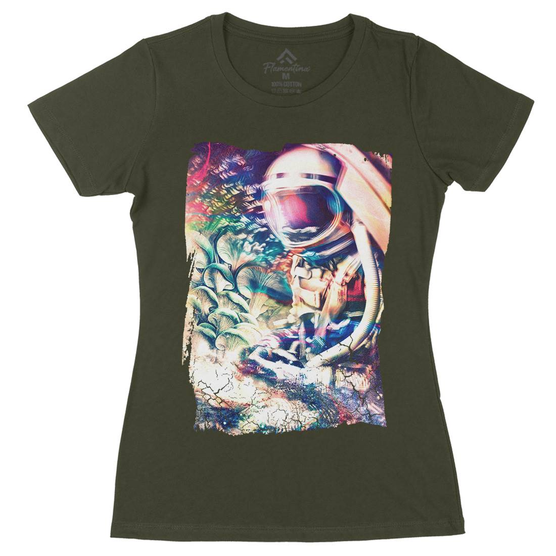 Space Trippin Womens Organic Crew Neck T-Shirt Drugs A912