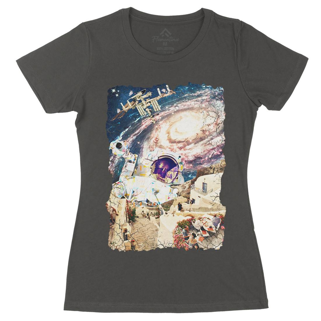 Stepped Out Womens Organic Crew Neck T-Shirt Space A914