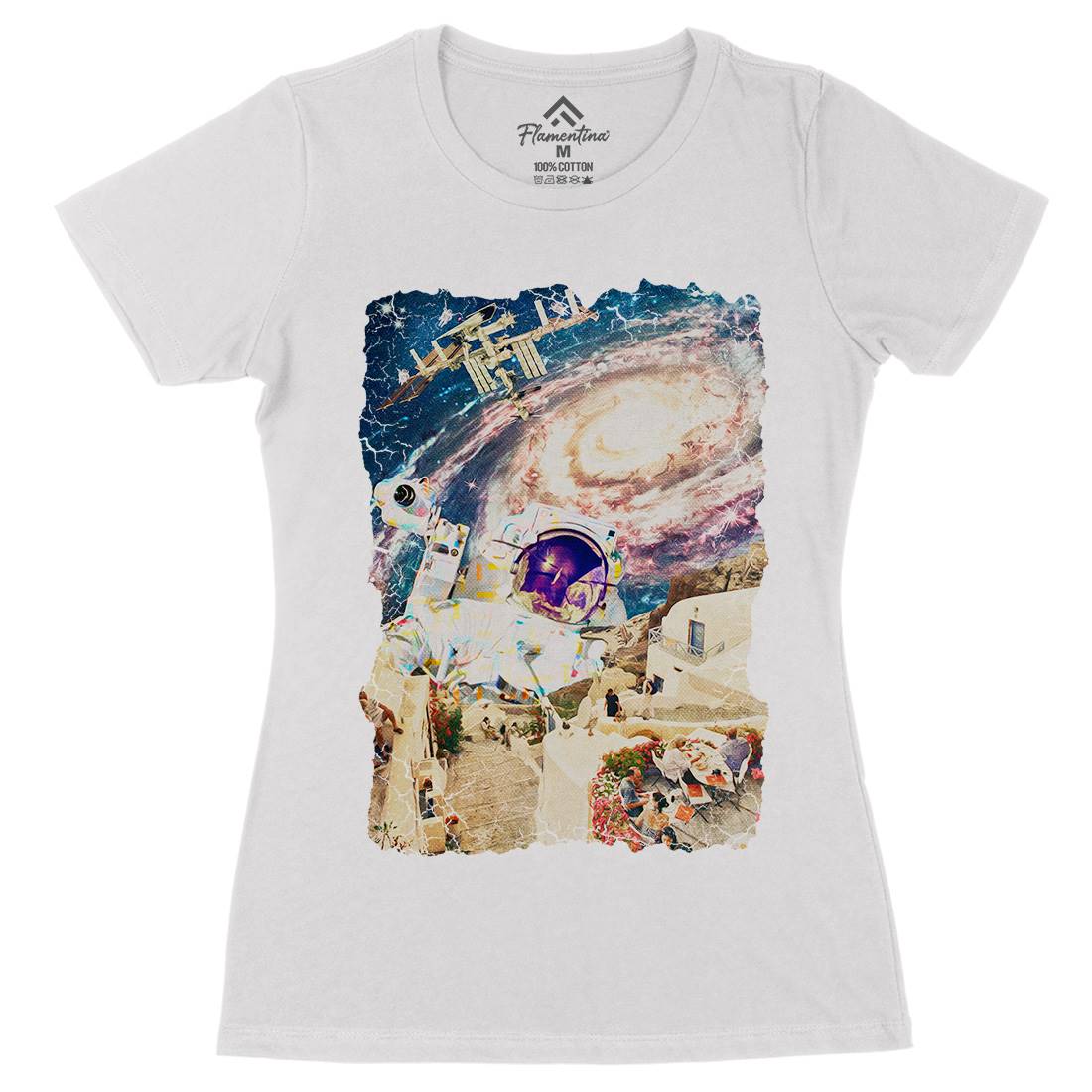 Stepped Out Womens Organic Crew Neck T-Shirt Space A914