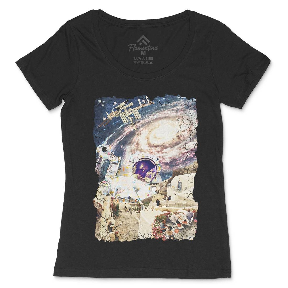 Stepped Out Womens Scoop Neck T-Shirt Space A914