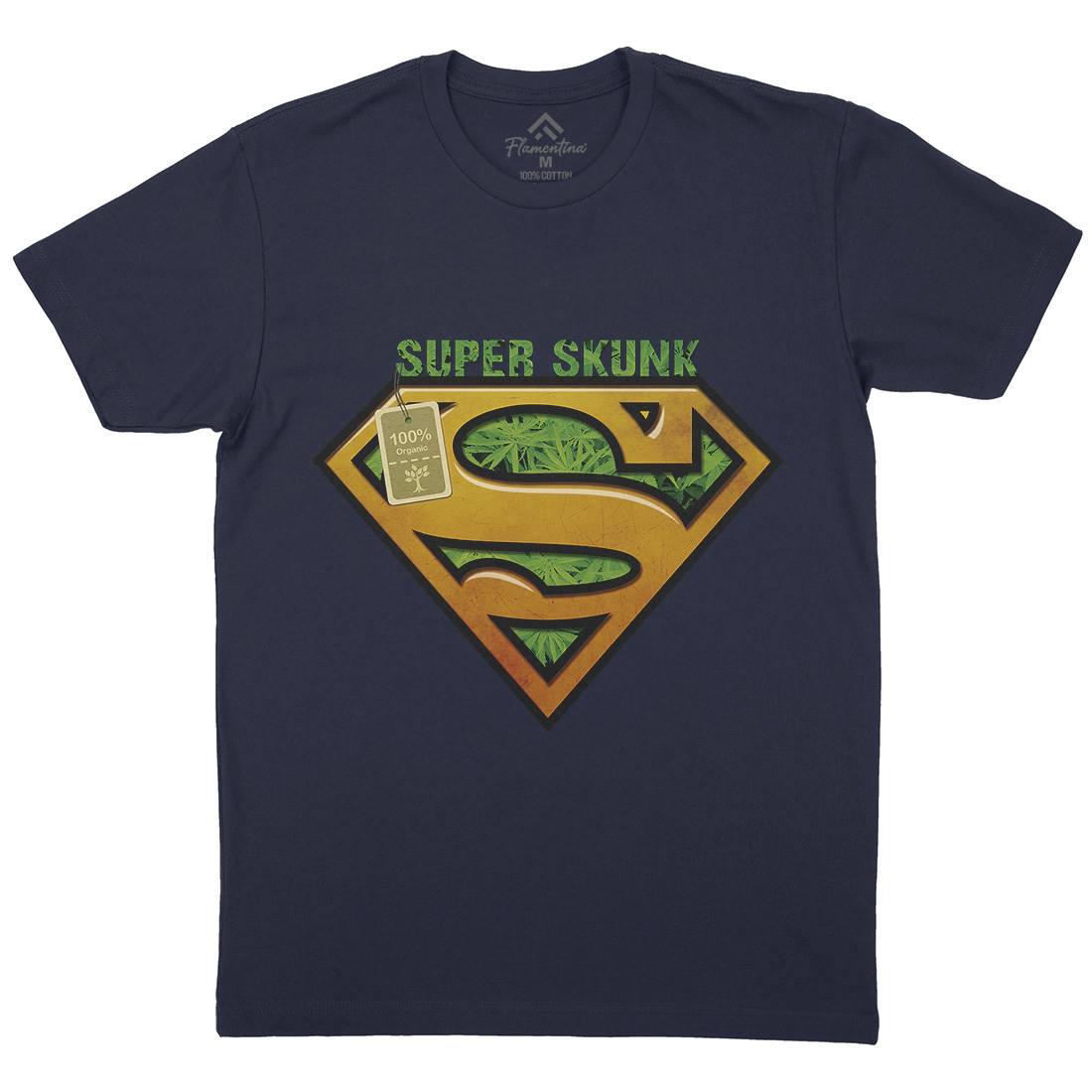Super Organic Hero Mens Organic Crew Neck T-Shirt Drugs A916