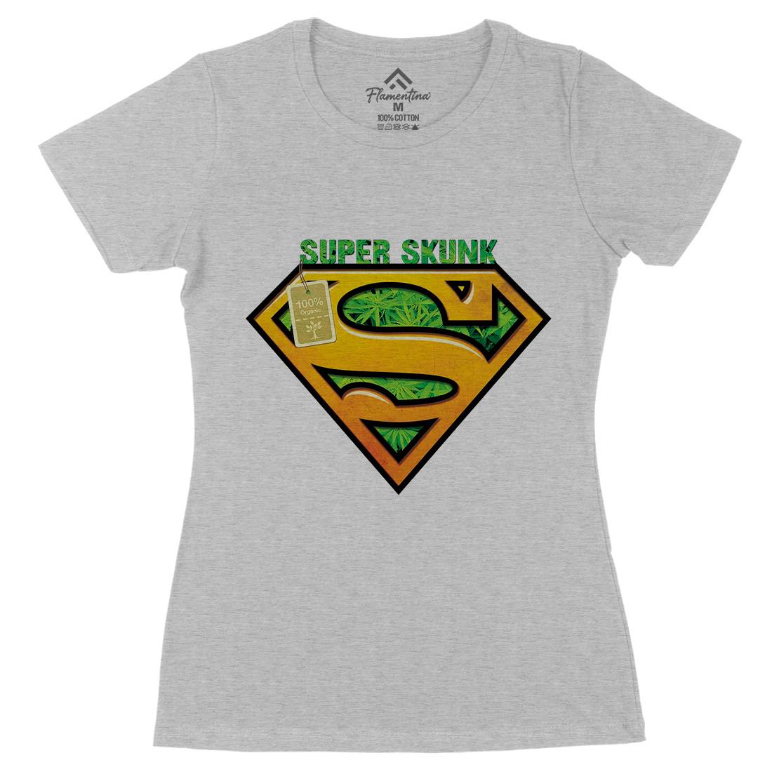 Super Organic Hero Womens Organic Crew Neck T-Shirt Drugs A916