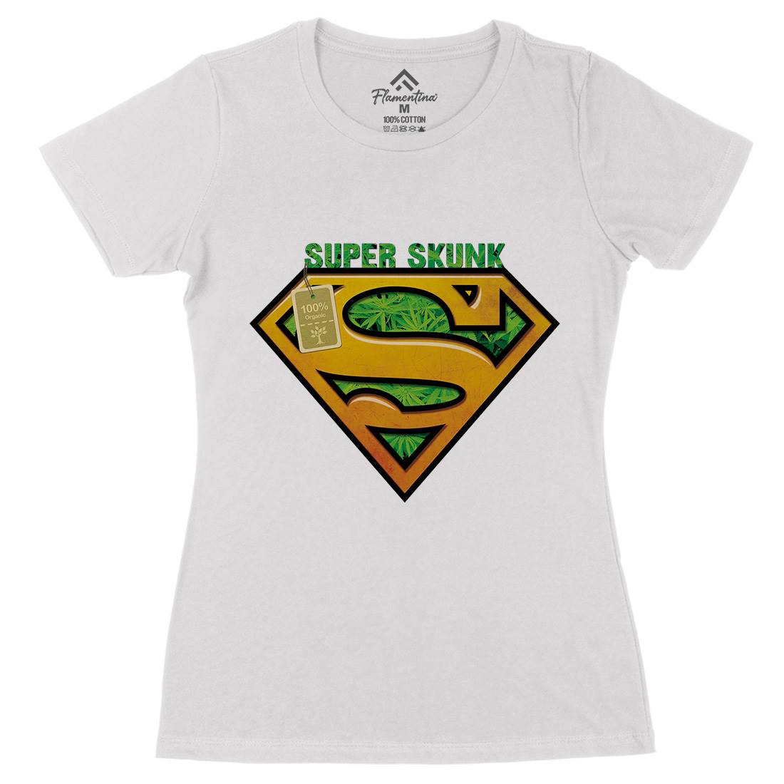 Super Organic Hero Womens Organic Crew Neck T-Shirt Drugs A916