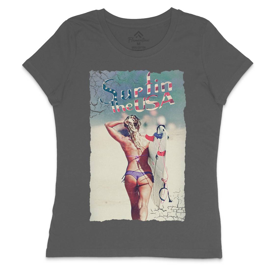 Surf&#39;s Up Dudes Womens Crew Neck T-Shirt Surf A918