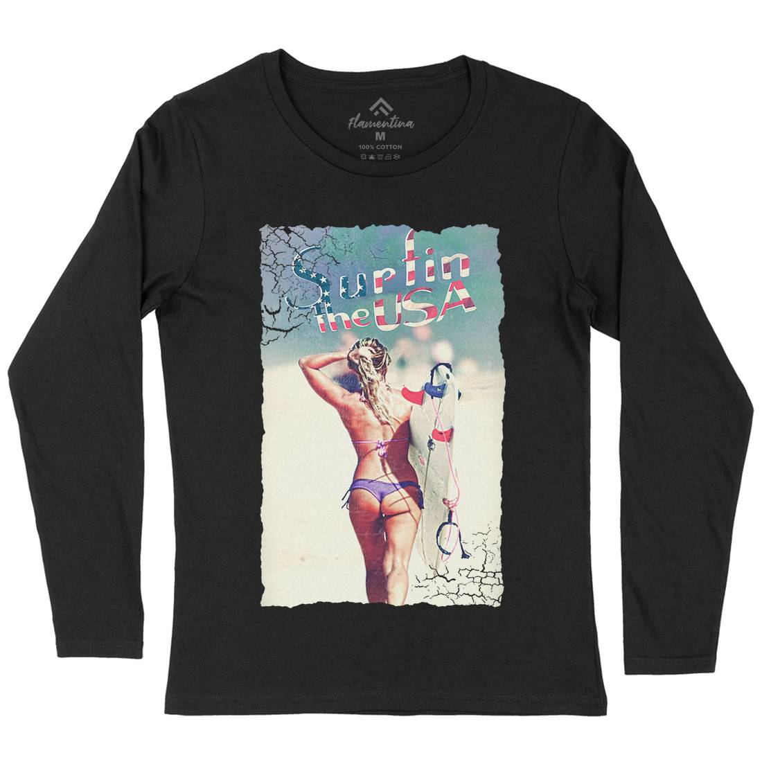 Surf&#39;s Up Dudes Womens Long Sleeve T-Shirt Surf A918
