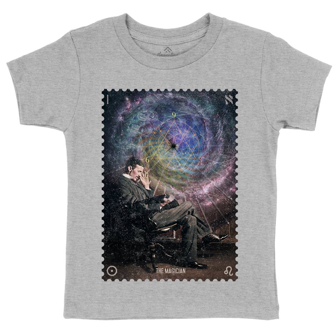 Tesla The Magician Kids Crew Neck T-Shirt Science A920
