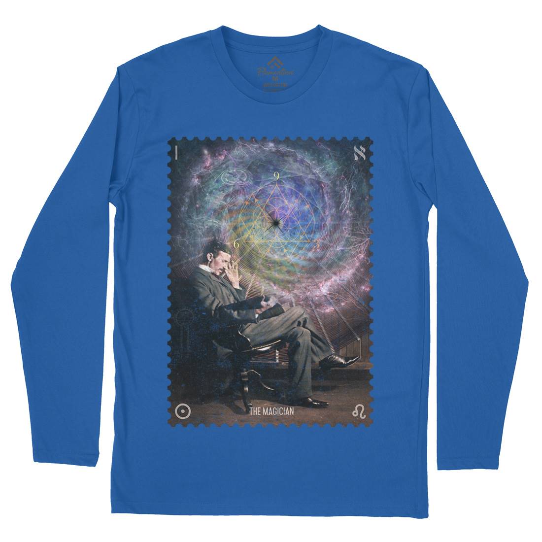 Tesla The Magician Mens Long Sleeve T-Shirt Science A920