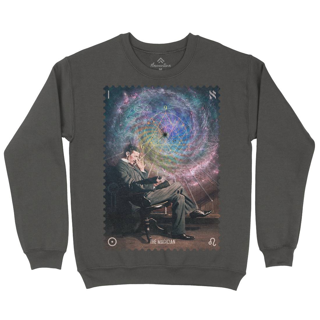 Tesla The Magician Mens Crew Neck Sweatshirt Science A920