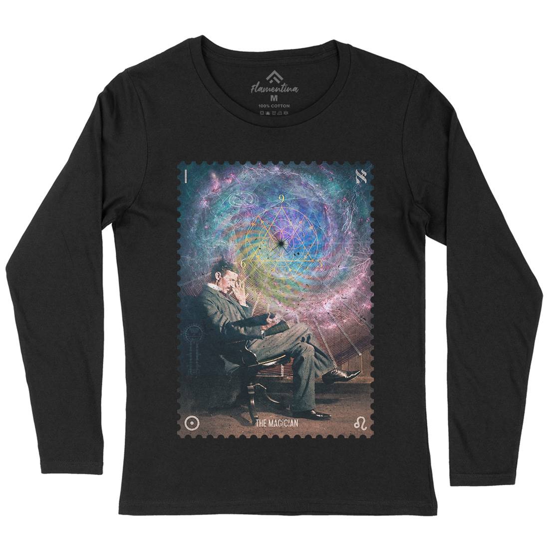 Tesla The Magician Womens Long Sleeve T-Shirt Science A920