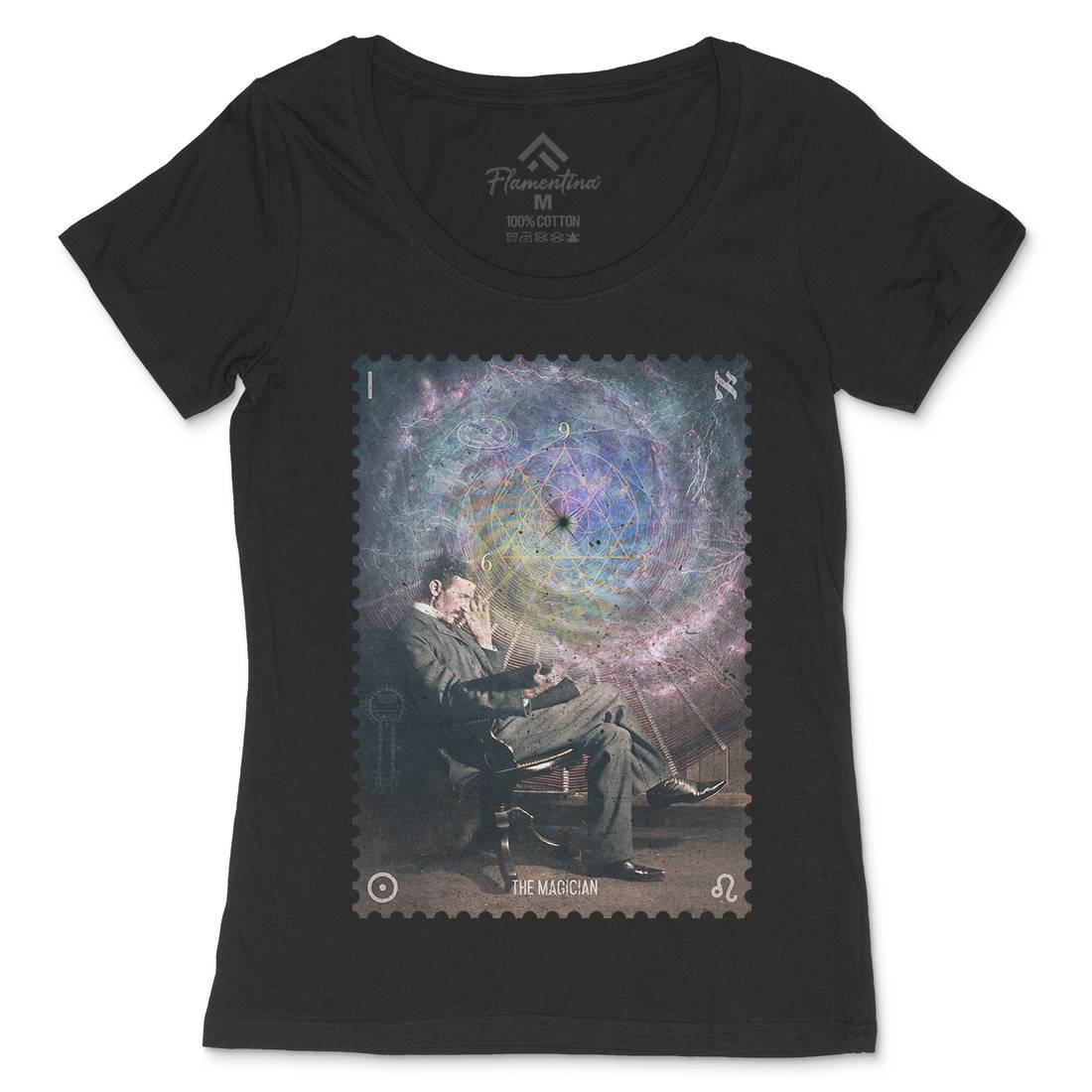 Tesla The Magician Womens Scoop Neck T-Shirt Science A920
