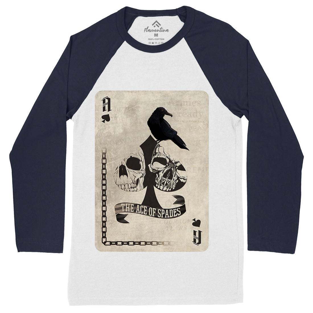 Ace Of Spades Mens Long Sleeve Baseball T-Shirt Horror A921