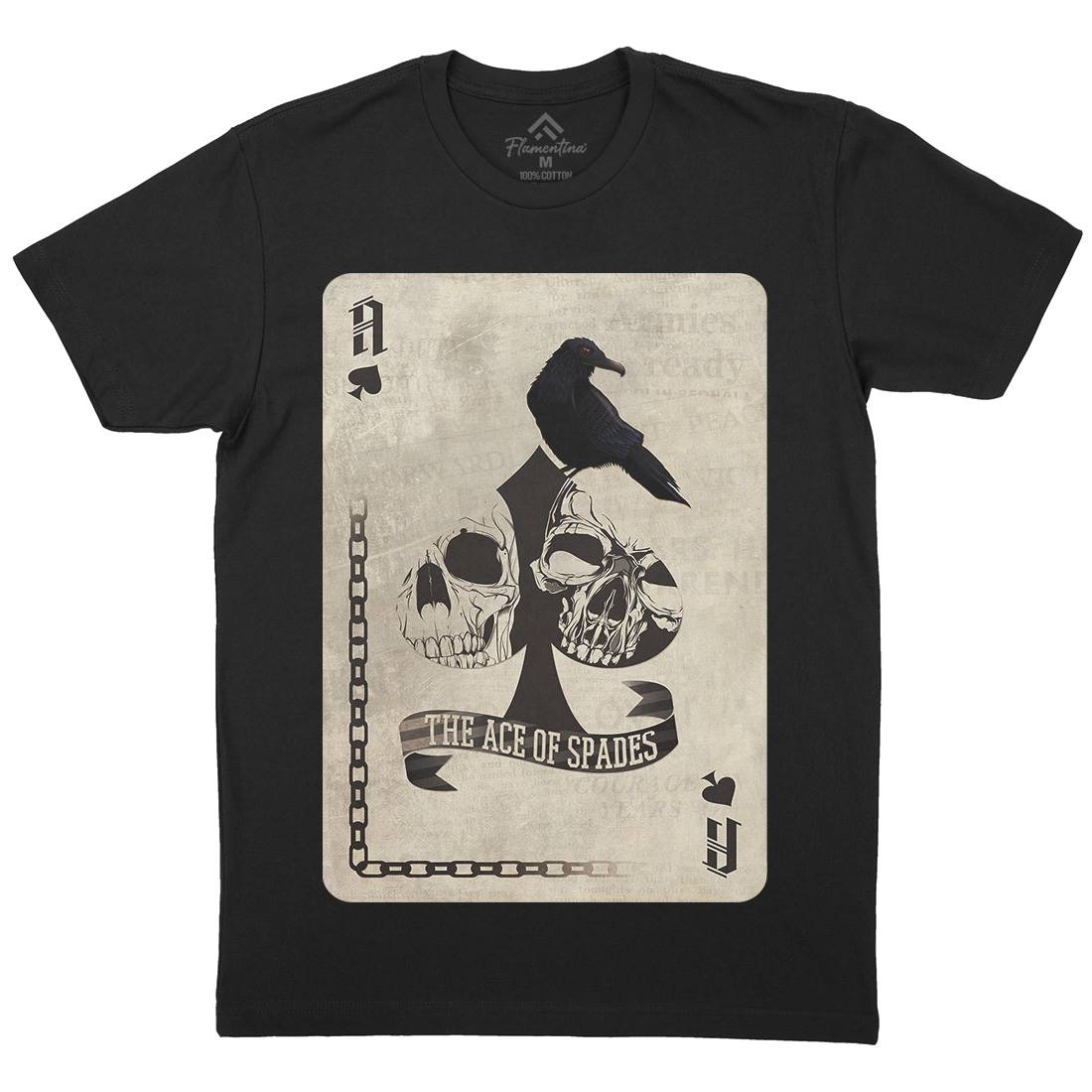 Ace Of Spades Mens Crew Neck T-Shirt Horror A921